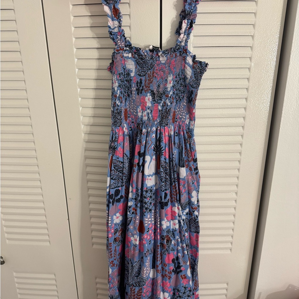 Kate Spade Blue and Pink Floral Maxi Dress
